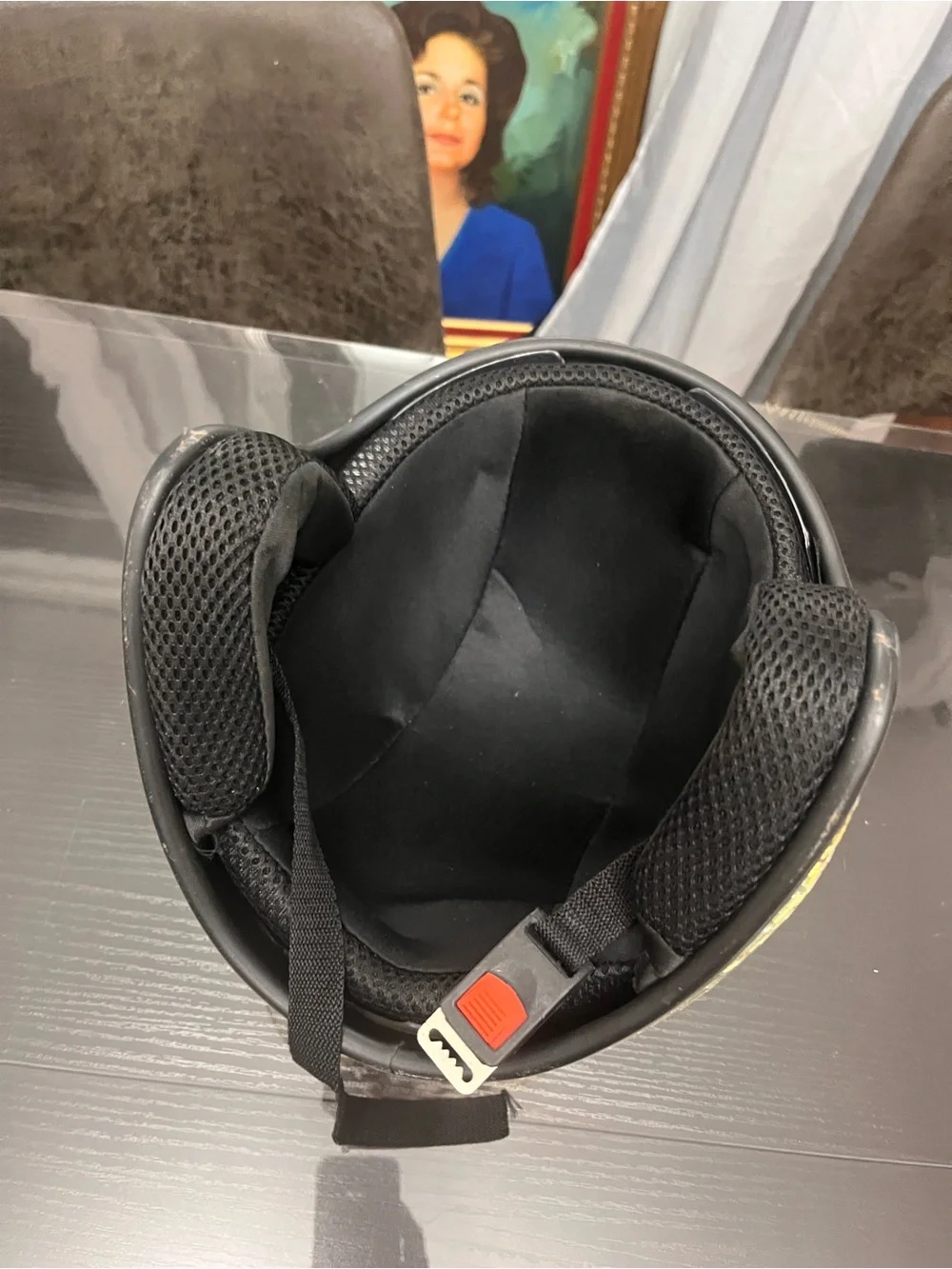 Gold Helmet with Mirrored Tile Design